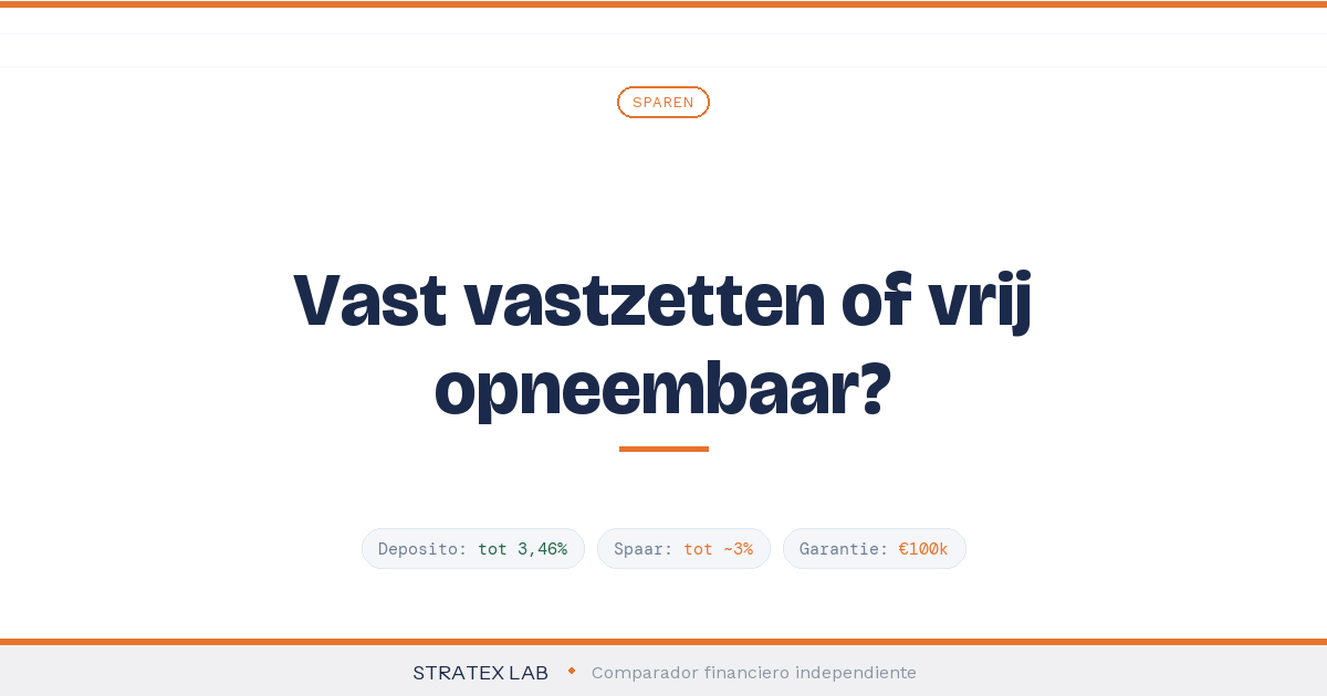 Deposito vs spaarrekening vergeleken 2026