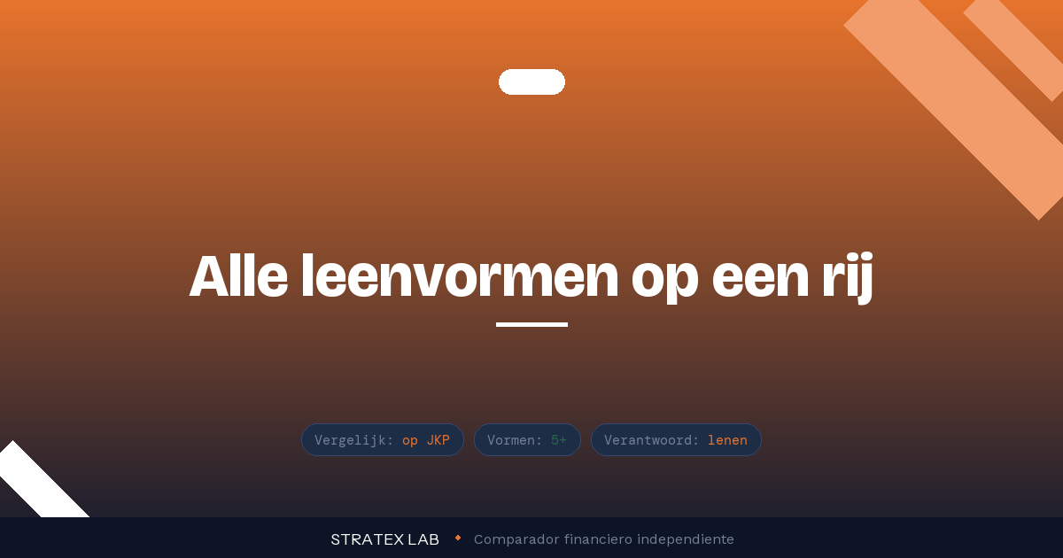 Geld lenen in Nederland opties vergeleken 2026